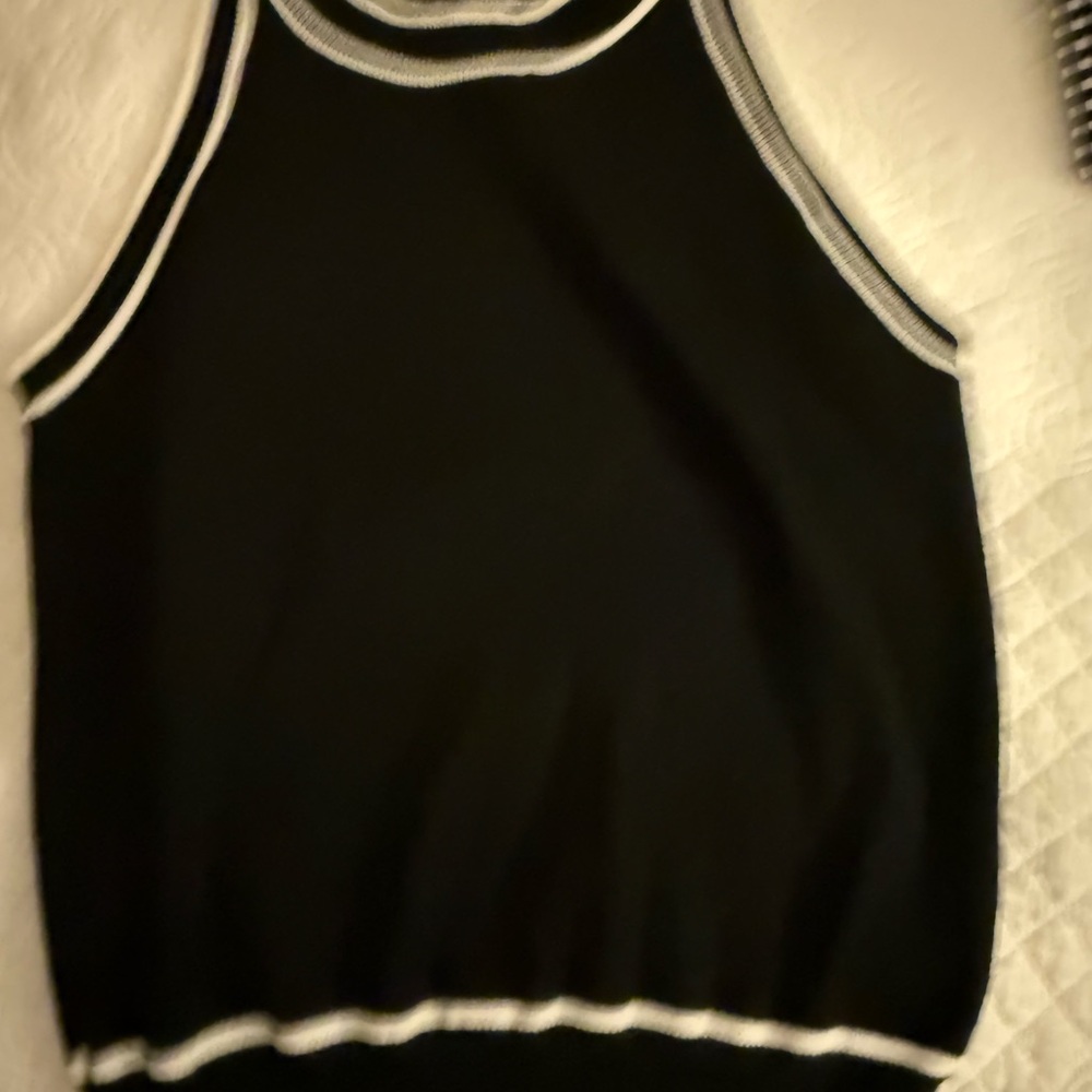 Blu Pepper Black Top with White Accents